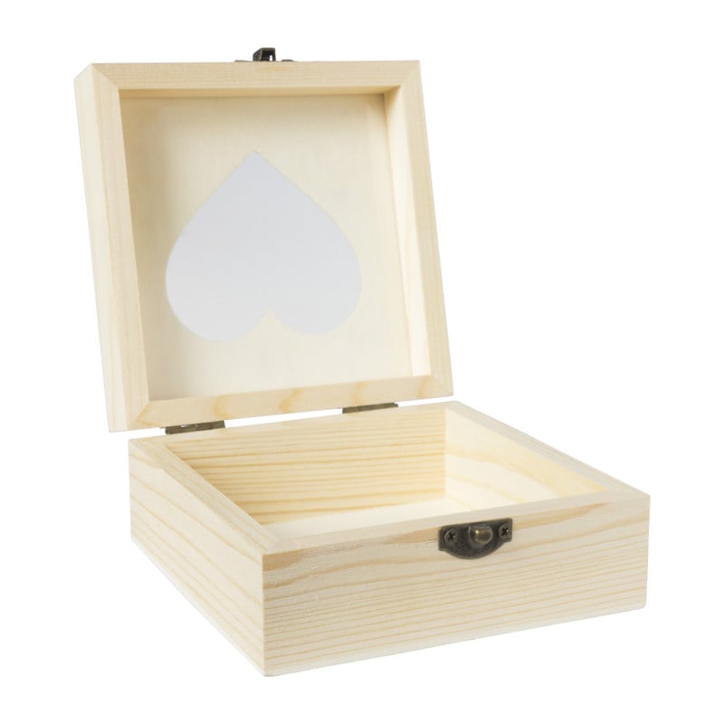 Opbergdoosje met hart - vierkant - 10.5x10.5x5 cm