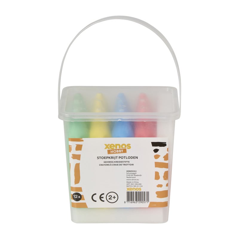 Stoepkrijt potloden - multikleur - set van 12