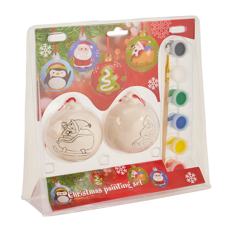 Kerstbal verfest set van 2 - diverse varianten
