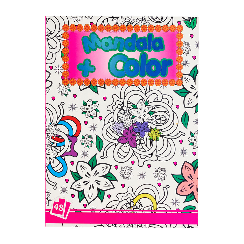Kleurboek mandala - roze - 48 vellen