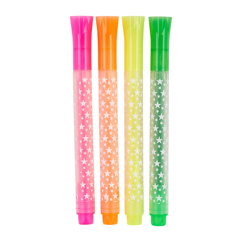 Stempelmarkers neon - 4 stuks