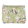 Toilettas vogeldesign - groen - 24x18x9 cm