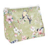 Toilettas vogeldesign - groen - 24x18x9 cm