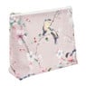 Toilettas vogeldesign - roze - 24x18x9 cm