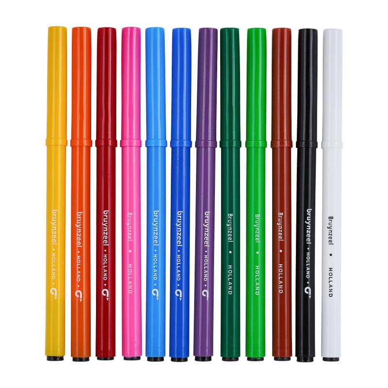 Bruynzeel viltstiften - blauw -  set van 12