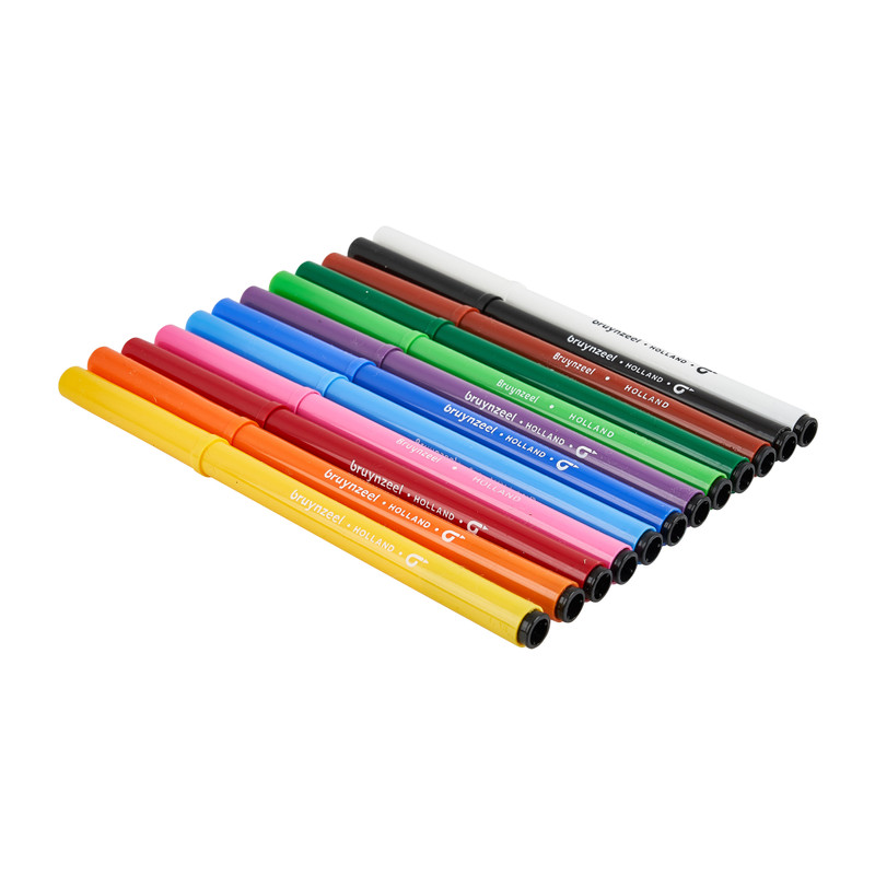 Bruynzeel viltstiften - blauw -  set van 12