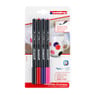 Edding porseleinstiften - set van 4 - zwart/rood/paars/roze