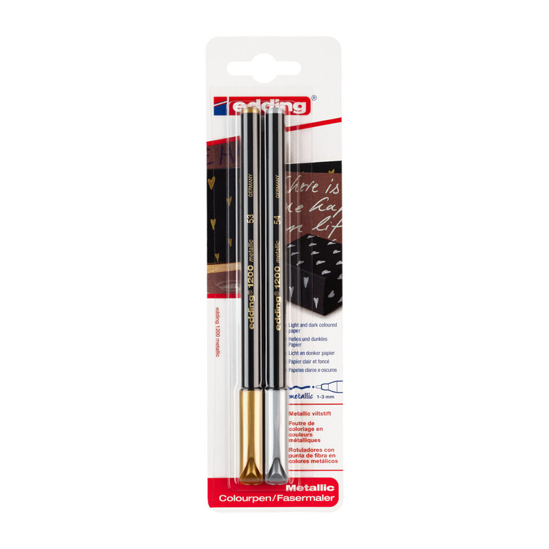 Edding 1200 metallic viltstiften - set van 2