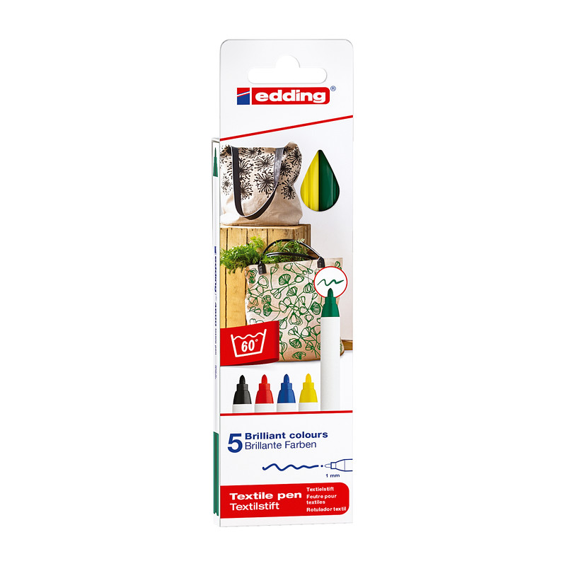 Edding 4600 textielmarkers - set van 5
