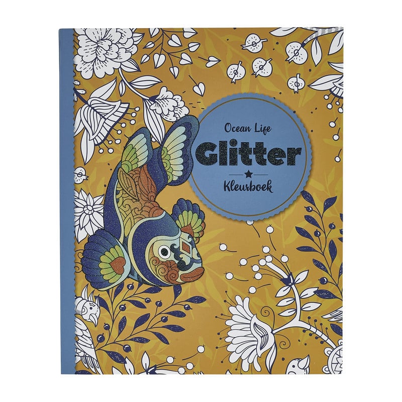 Kleurboek glitter - ocean life - 80 pagina's 