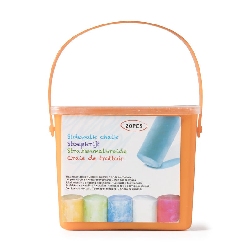 Stoepkrijt in emmer - set van 20
