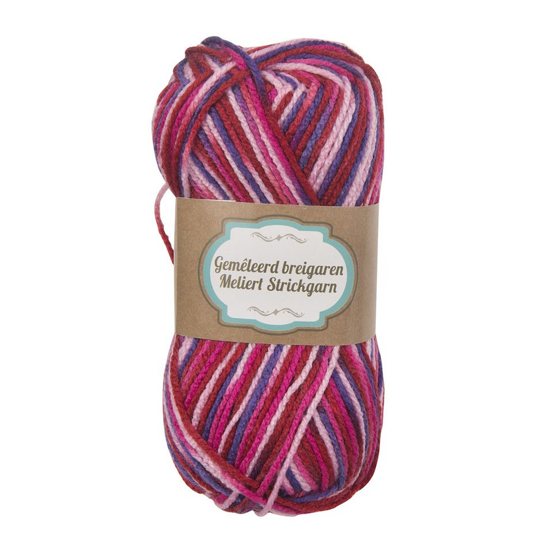 Acrylgaren multicolour roze/paars