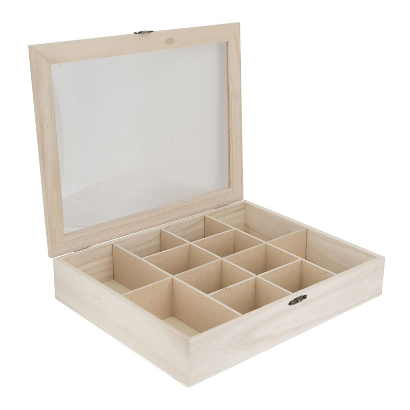 Opbergbox 12 vakjes - 23x29x5.5 cm