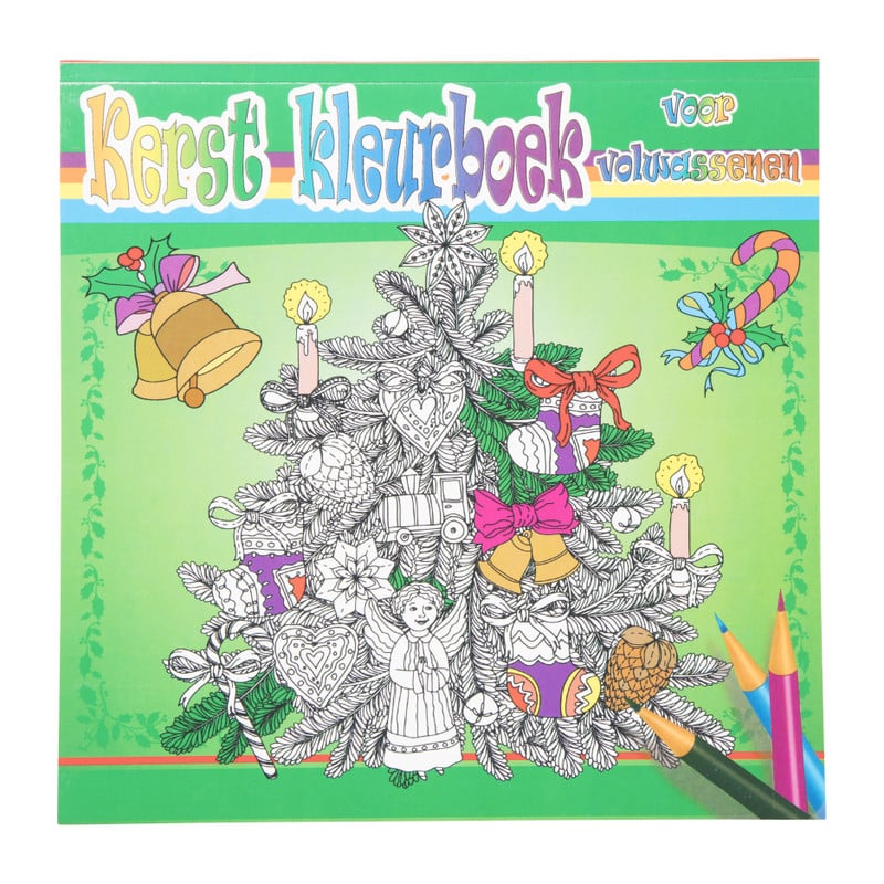 Kerst kleurboek volwassenen - 24x24 cm