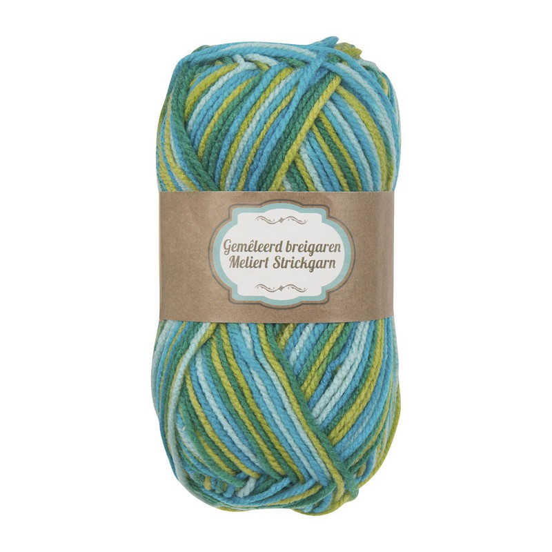 Garen multicolour blauw/groen