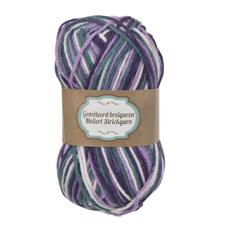 Garen multicolour paars/blauw