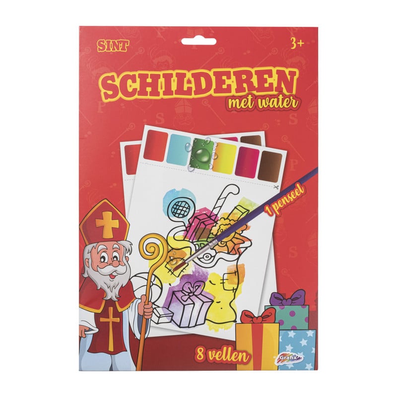 Sint schilderen - waterverf - 31x22,5 cm  
