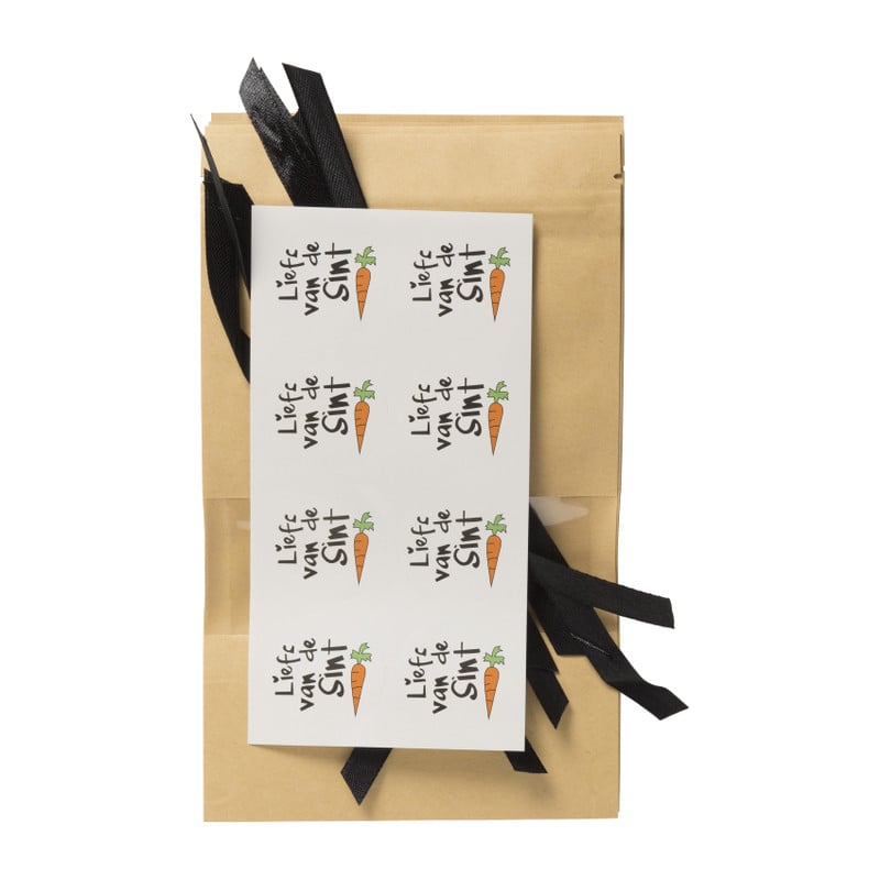 Sint zakjes met stickers - set van 8 - 20x12x4 cm