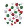 Kerst pompoms - groen/wit/rood - set van 30