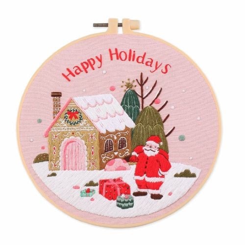 Borduursetje kerstman - ø18 cm