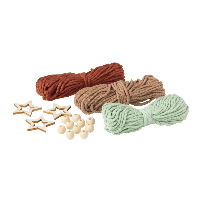 DIY macrame kersthangers - set van 3