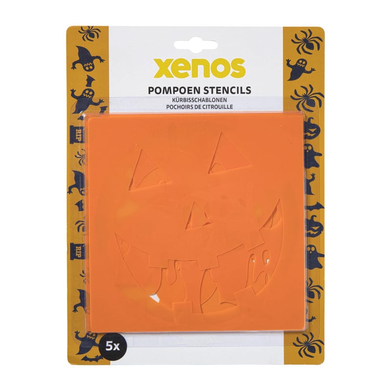 Pompoen stencils - oranje - set van 5