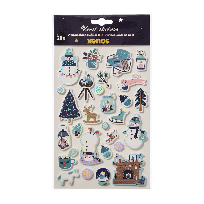 Kerst foam stickers - groen - set van 28
