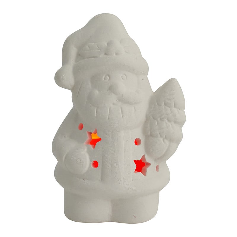 Kerstdeco verfset met led lampje - diverse varianten