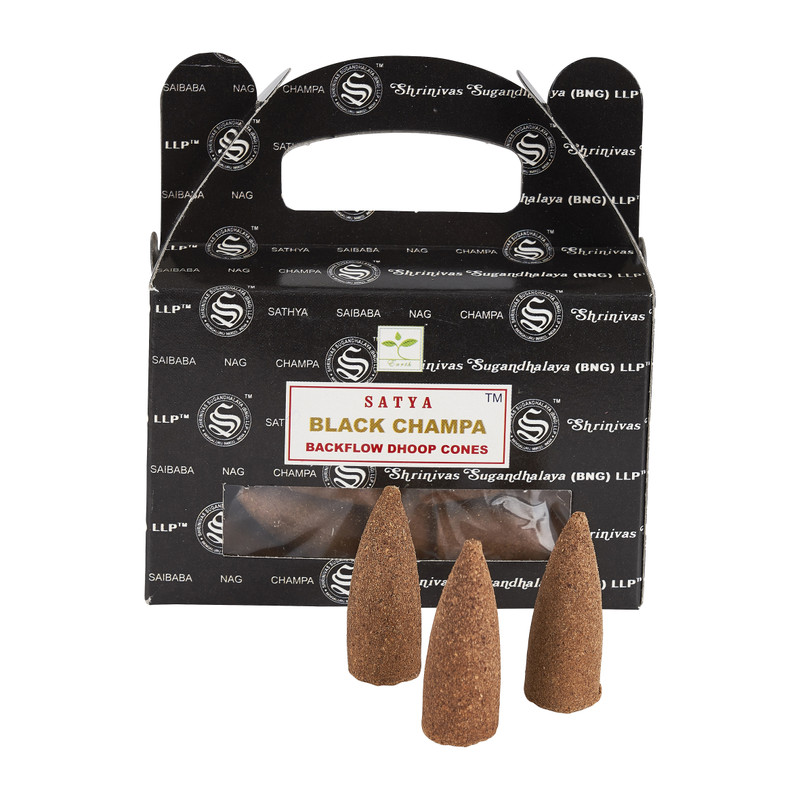 Wierookkegeltjes champa black - 24 stuks 