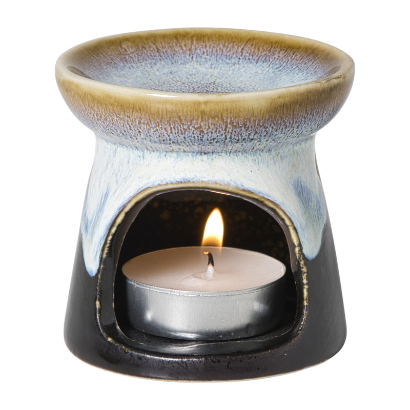 Oliebrander reactive glaze - blauw - ø8x8 cm