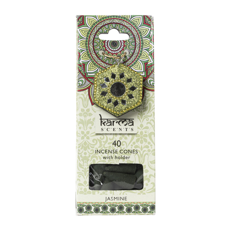 Wierookkegeltjes karma scents - jasmijn - 16 cm 
