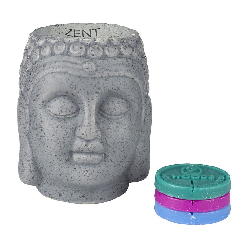 Boeddha brander met 3 waxmelts – grijs
