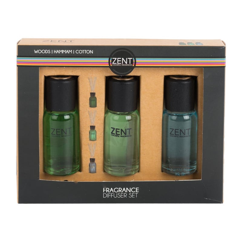 Mini diffusers - 30 ml - turquoise/groen - set van 3
