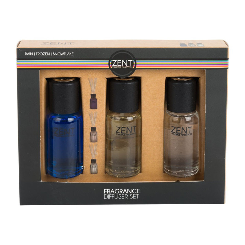 Mini diffusers - 30 ml - blauw/transparant - set van 3