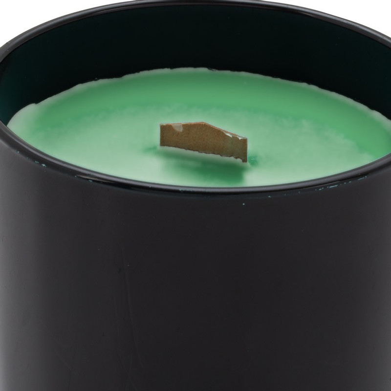 Geurkaars met houten lont - fresh leaf