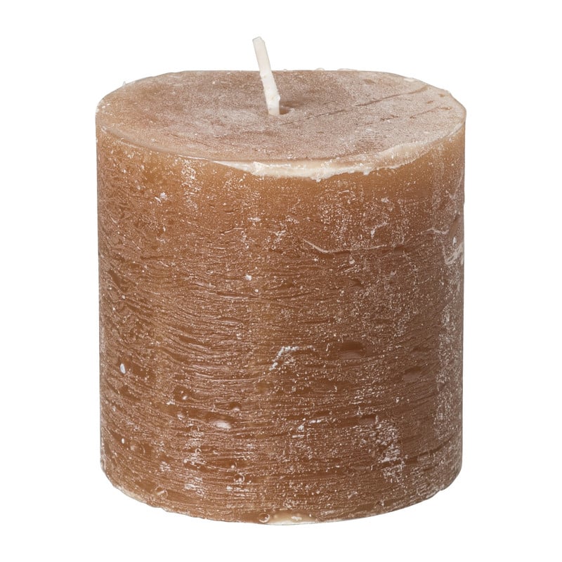 Kaars rustiek - kaneelbruin - ø7x7 cm 