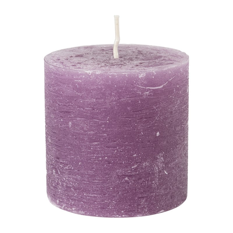 Kaars rustiek - violet - ø7x7 cm