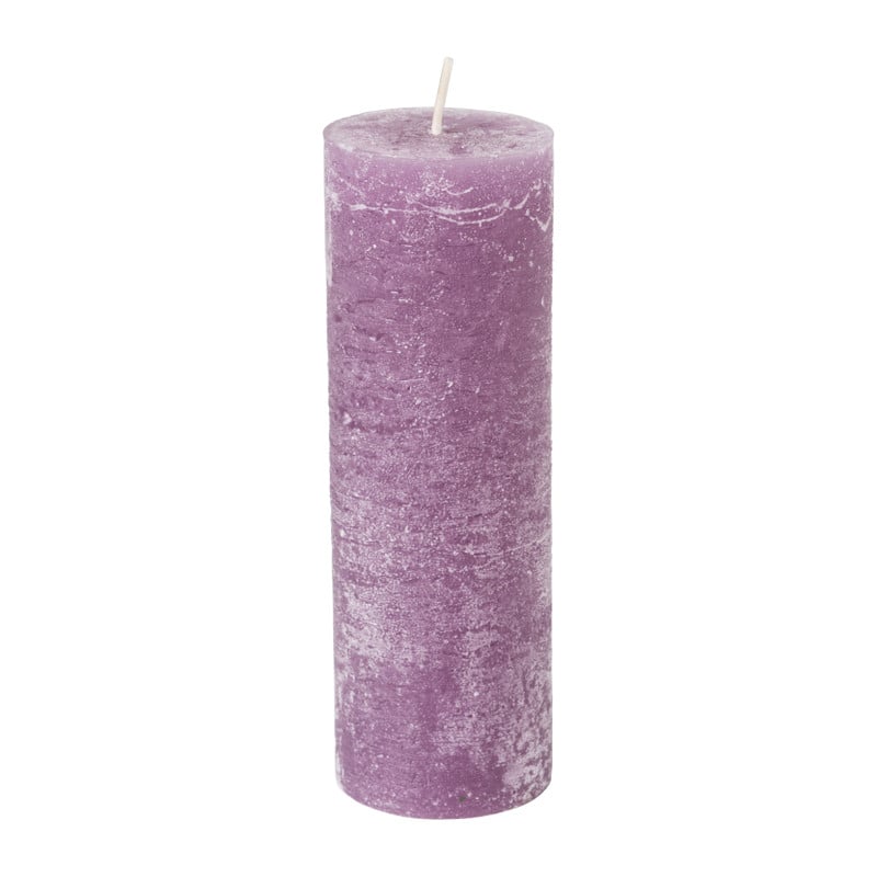 Kaars rustiek - violet - ø5x15 cm