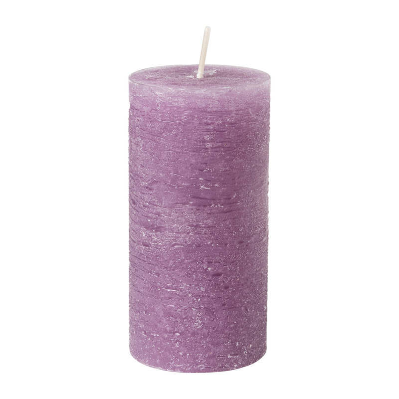 Kaars rustiek - violet - ø5x10 cm