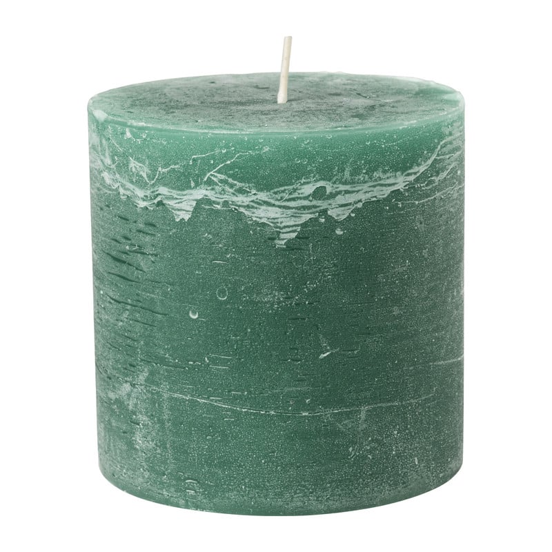 Kaars rustiek - saffier groen - ø10x10 cm
