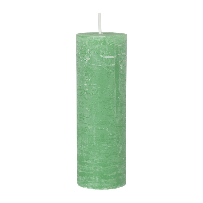 Kaars rustiek - appel groen - ø5x15 cm
