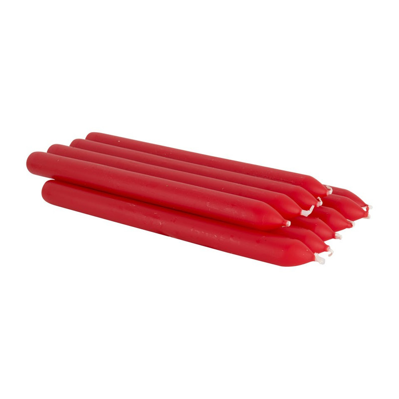 Bolsius dinerkaars - rood - set van 10