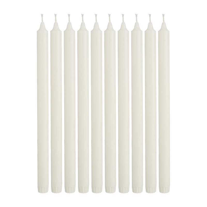 Stearine dinerkaarsen - wit - 10 stuks