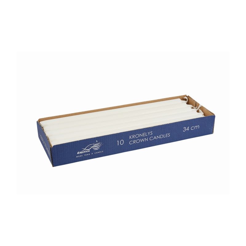 Stearine dinerkaarsen - wit - 10 stuks