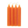 Dinerkaarsen kort - oranje - set van 4