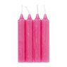 Dinerkaarsen rustiek kort - roze - set van 4