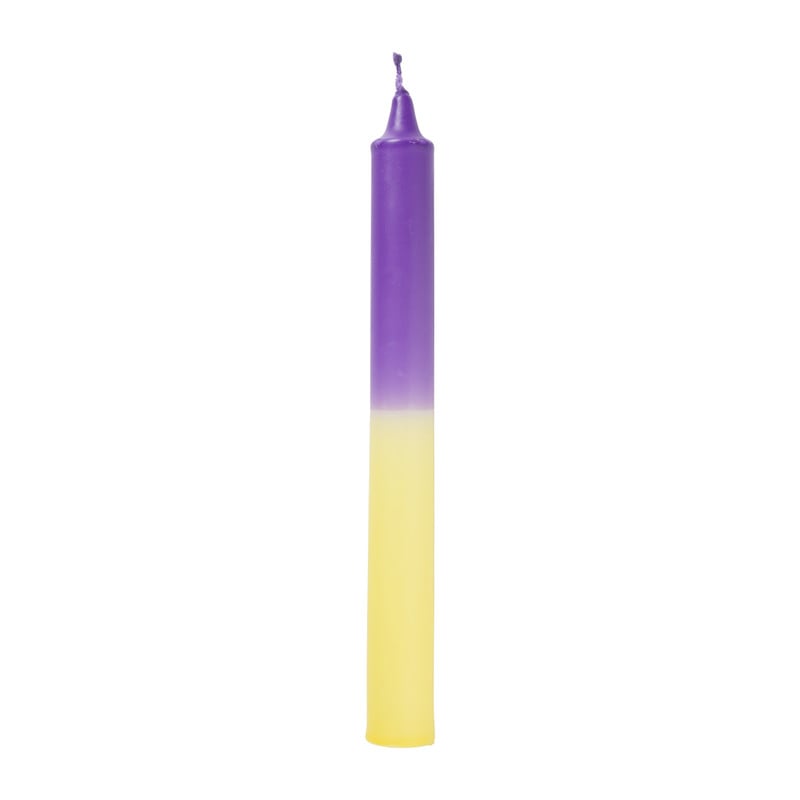 Dinerkaars dip-dye - paars/geel - ø1.85x20 cm