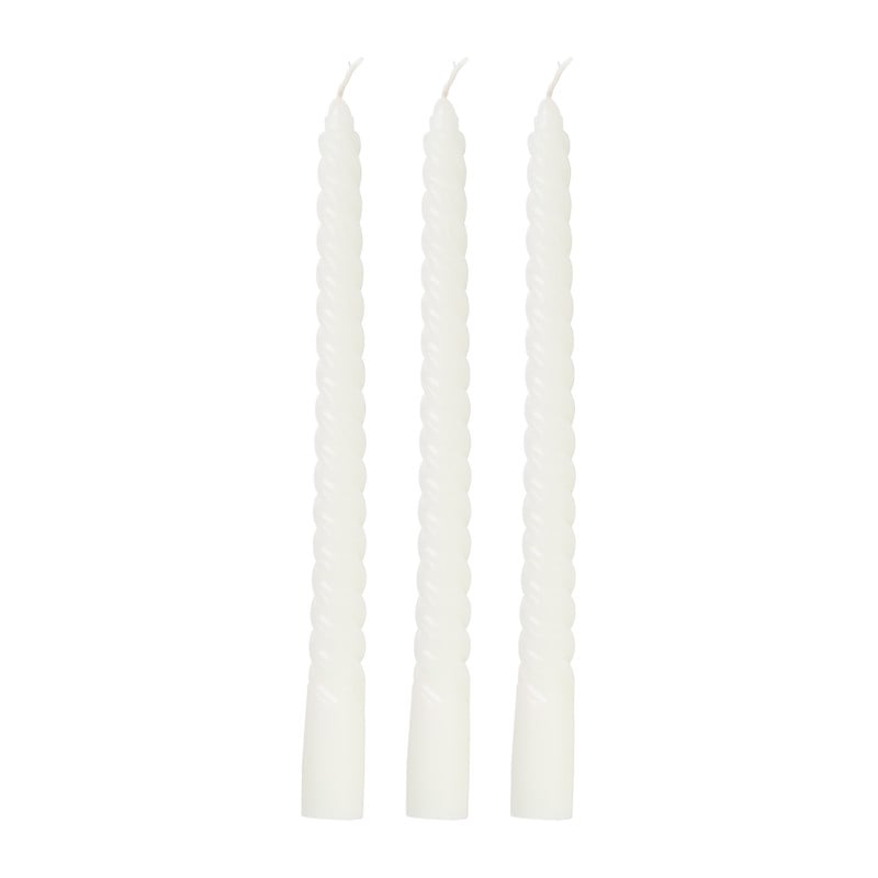 Dinerkaarsen twist - set van 3 - diverse varianten - ø2x25 cm