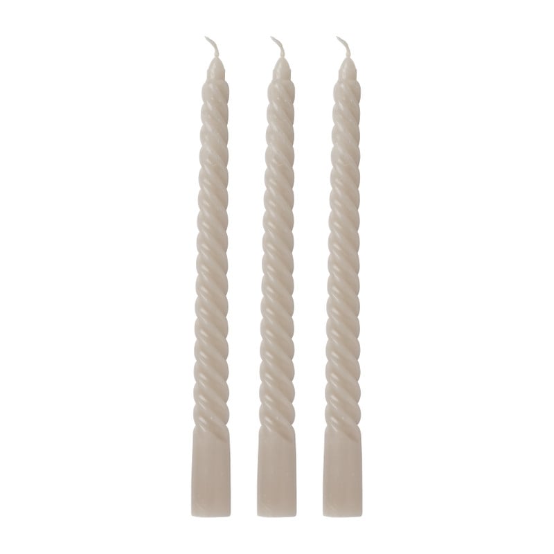 Dinerkaarsen twist - set van 3 - diverse varianten - ø2x25 cm