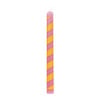 Dinerkaars streep - roze/geel - ø2.15x25 cm